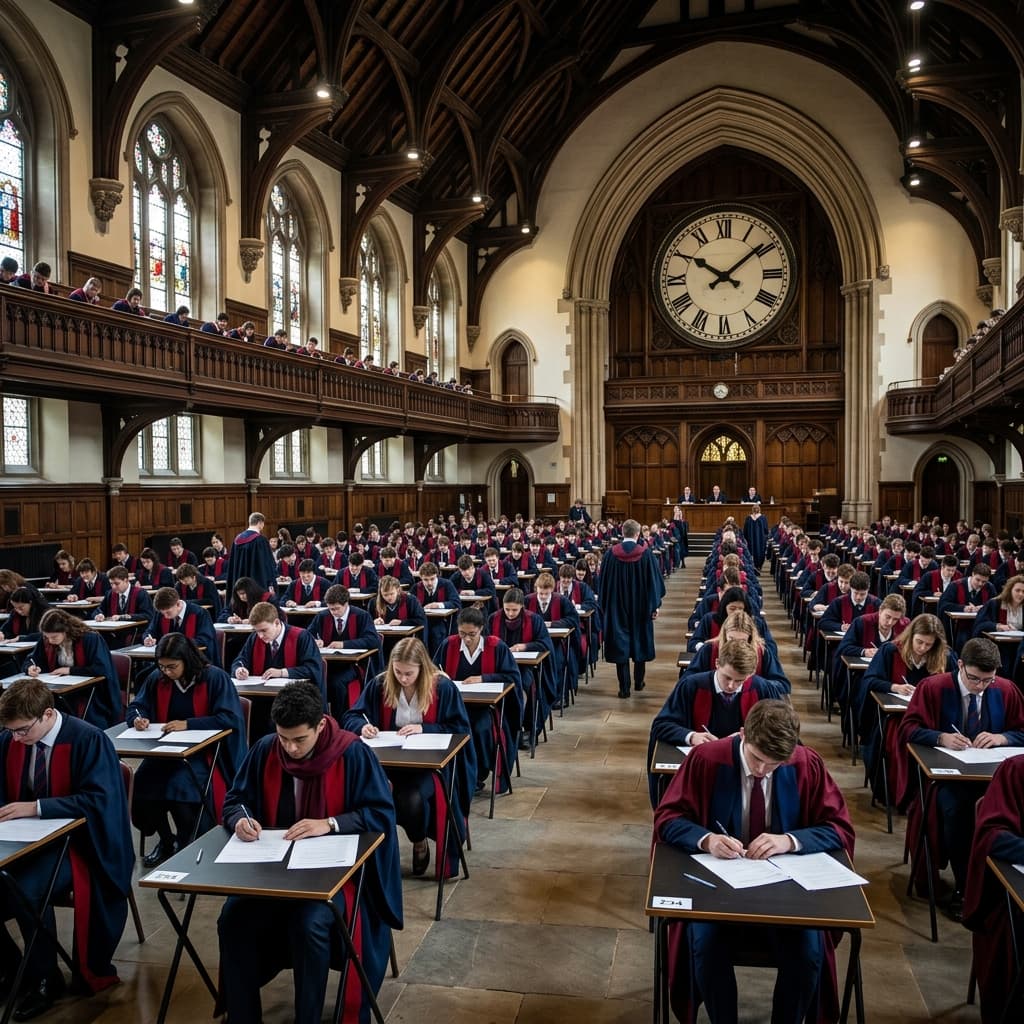 Students taking IELTS mock exam